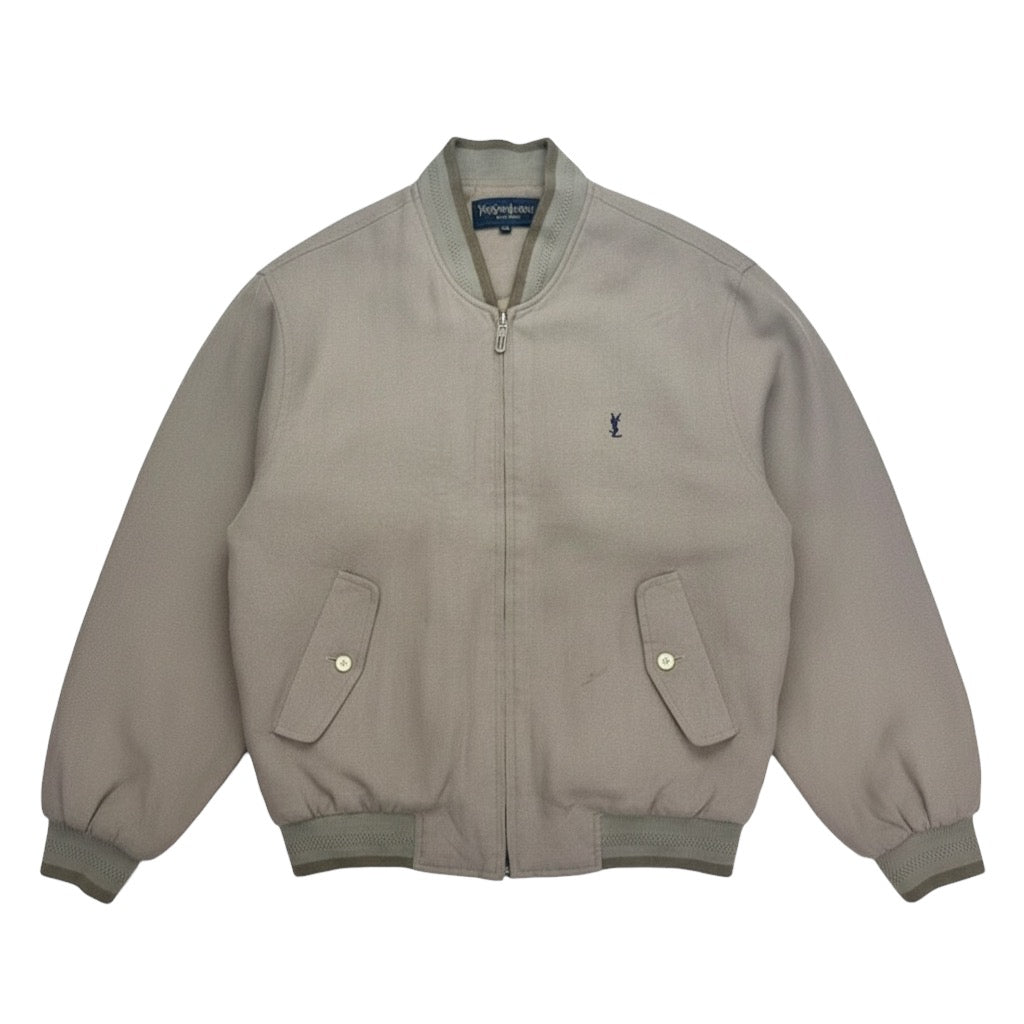 Saint Laurent Giacca Bomber in Cotone Beige