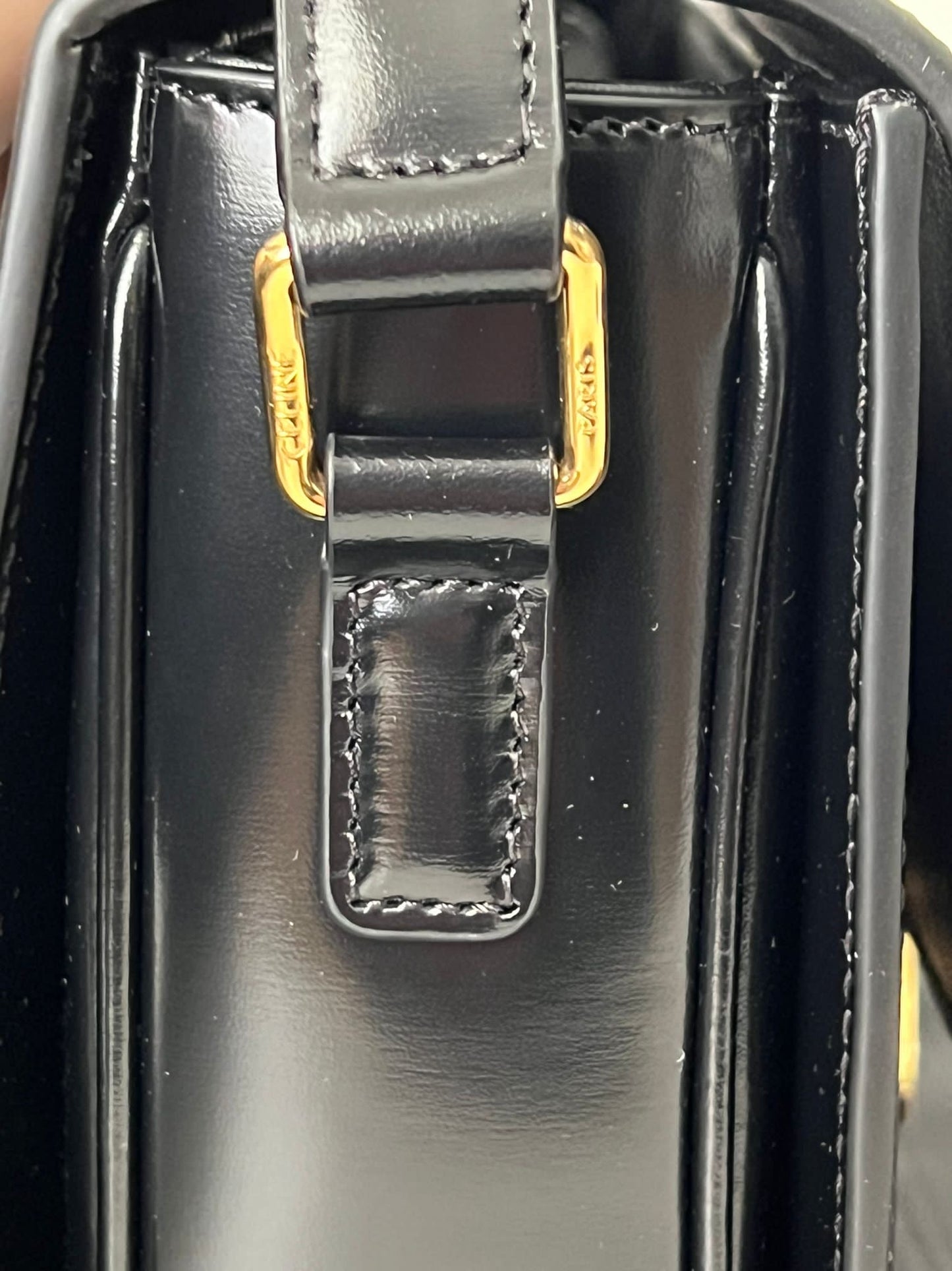 Celine Triomphe Classique Black in shiny calfskin