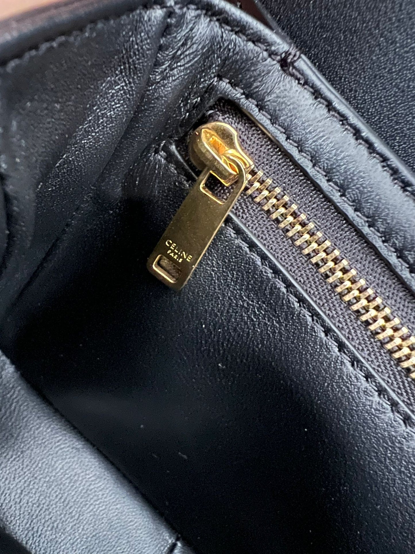 Celine Triomphe Classique Black in shiny calfskin