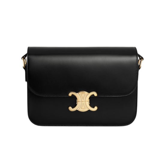 Celine Triomphe Classique Black in shiny calfskin