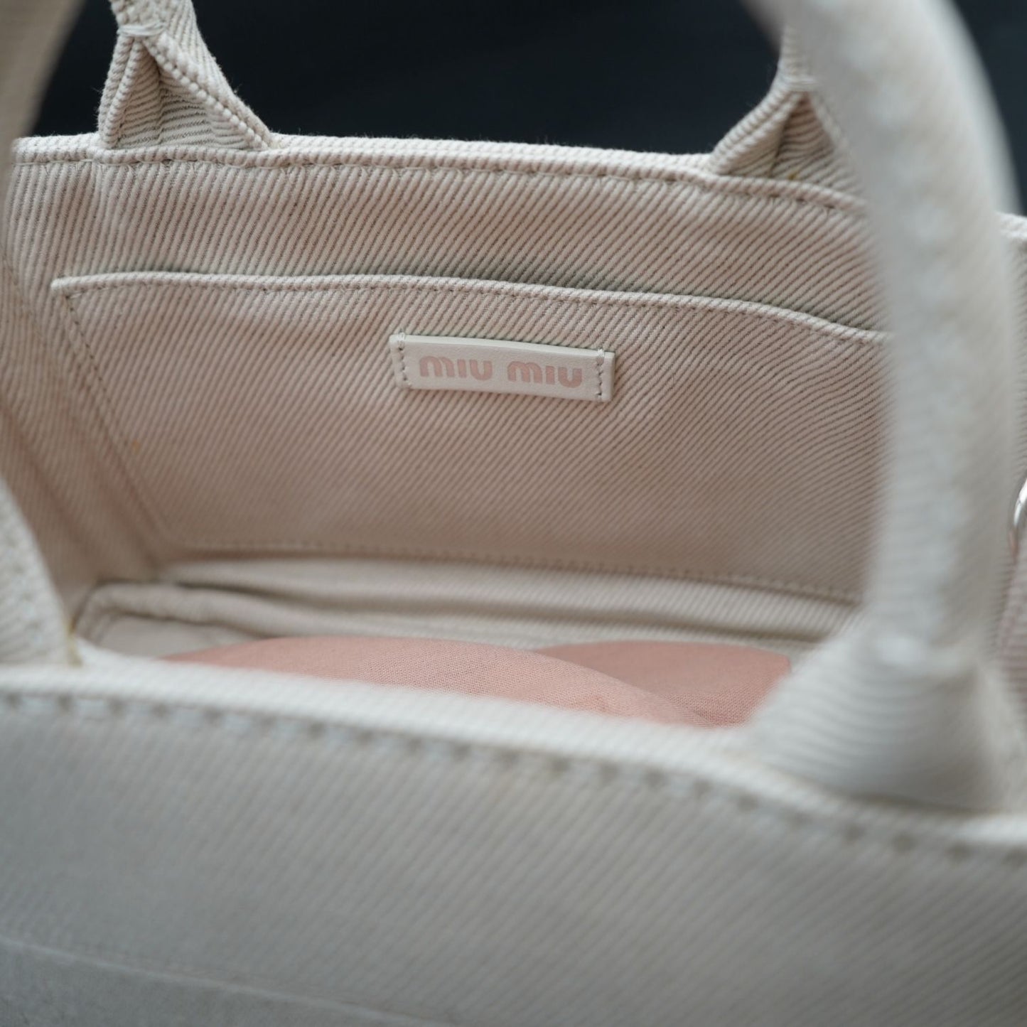Miu Miu Light Beige Canvas Bag