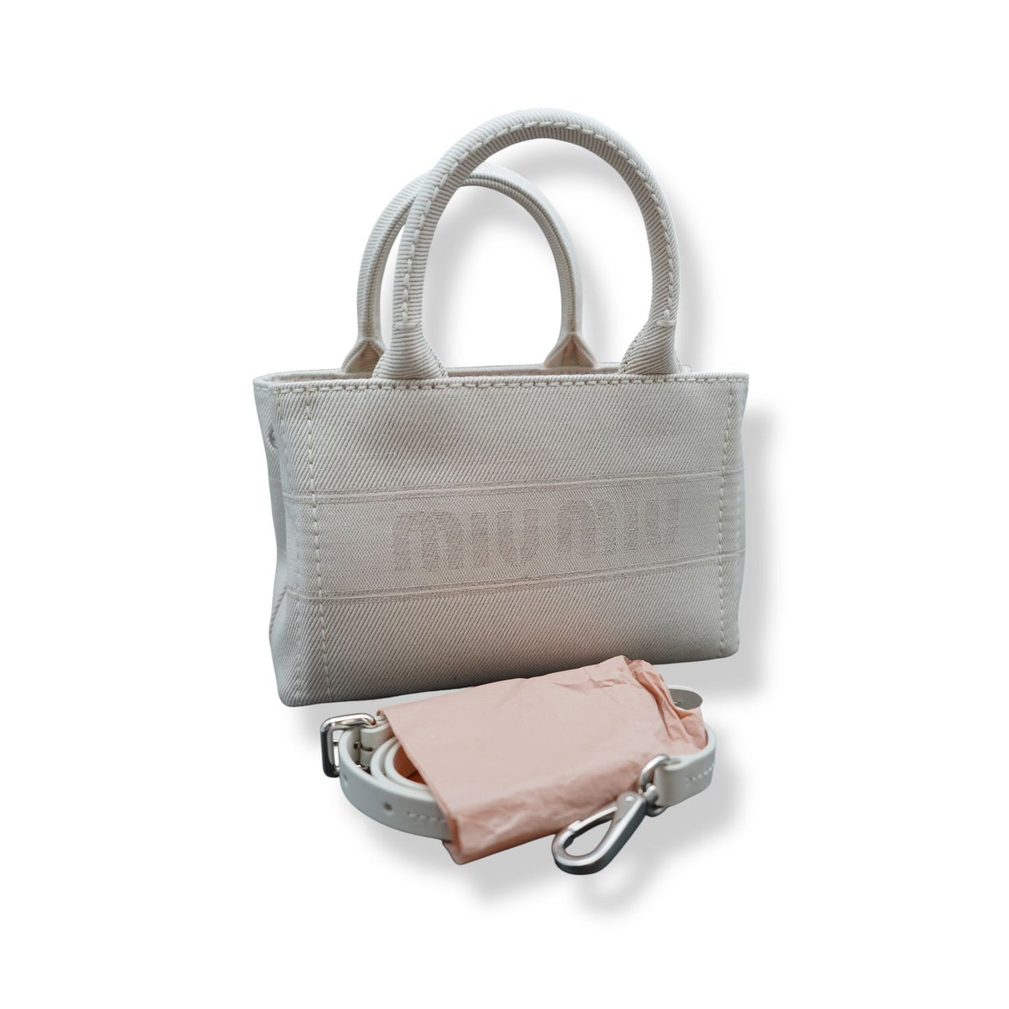 Miu Miu Light Beige Canvas Bag