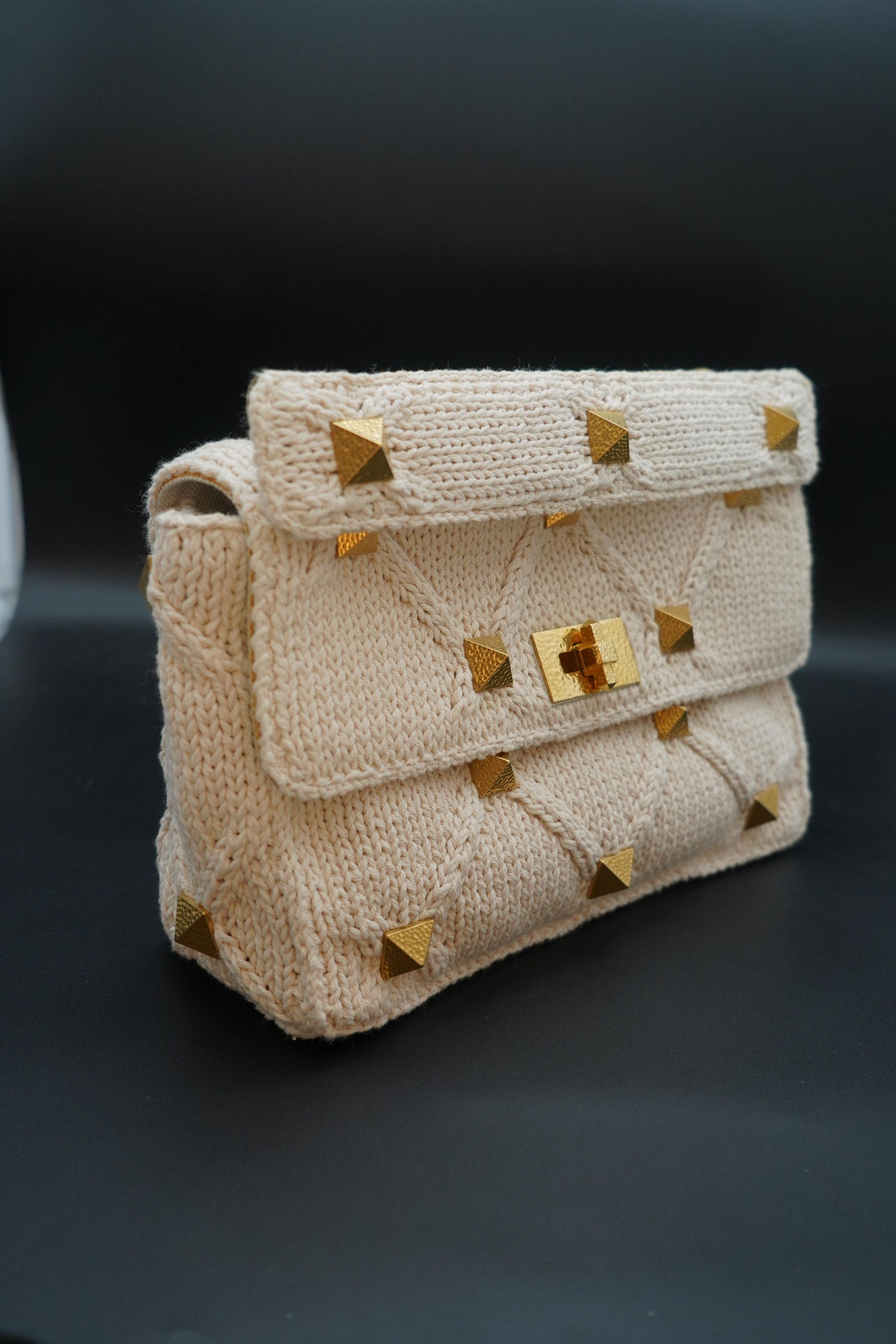 Valentino Roman Stud Crochet Bag