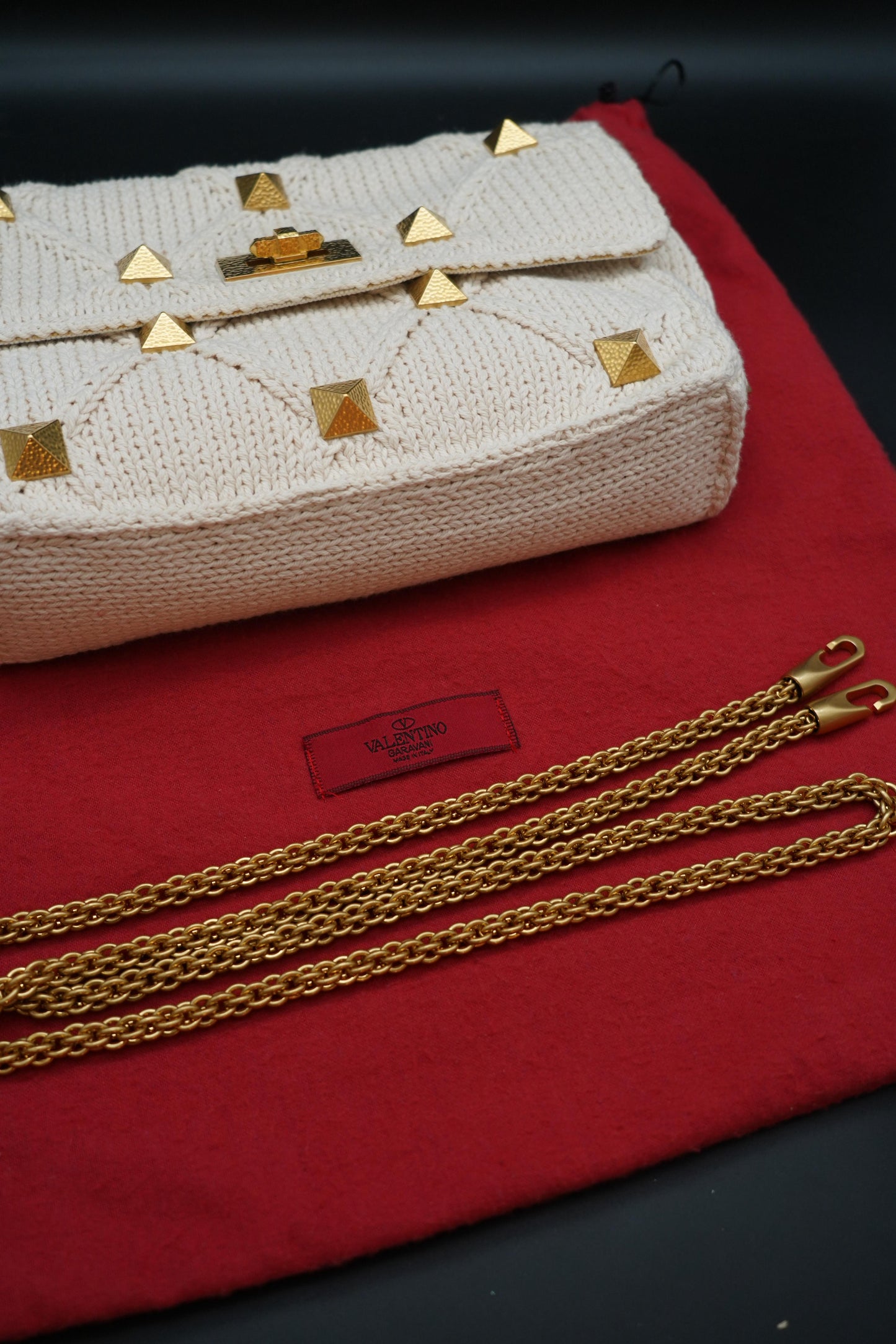 Valentino Roman Stud Crochet Bag