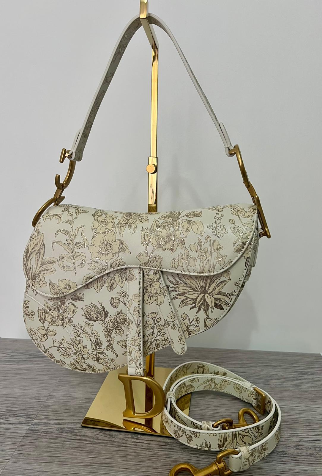 Dior Borsa a Tracolla Saddle con motivo fiori