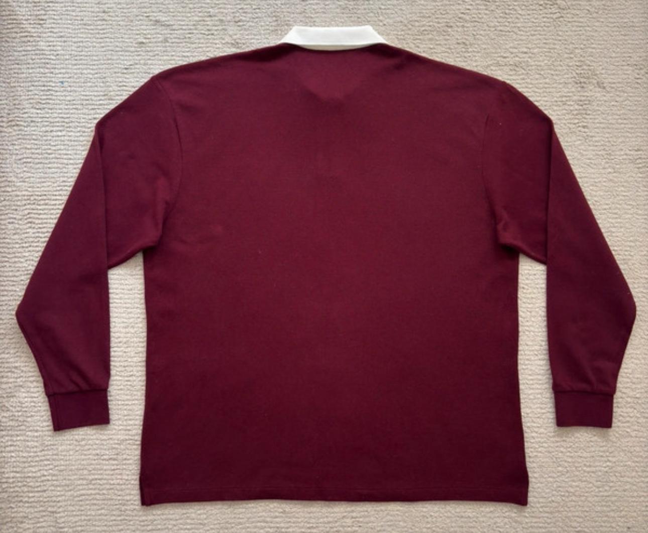 Miu Miu Polo in Cotone Bordeaux con Colletto Bianco