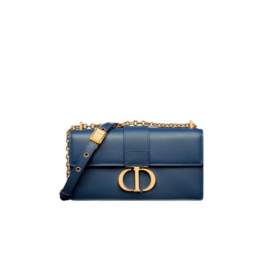 Dior 30 Montaigne East-West Blue Bag with Chain