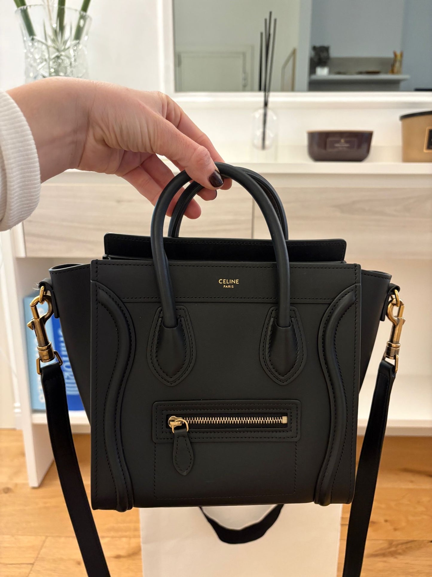 Céline Tote bag in pelle nera