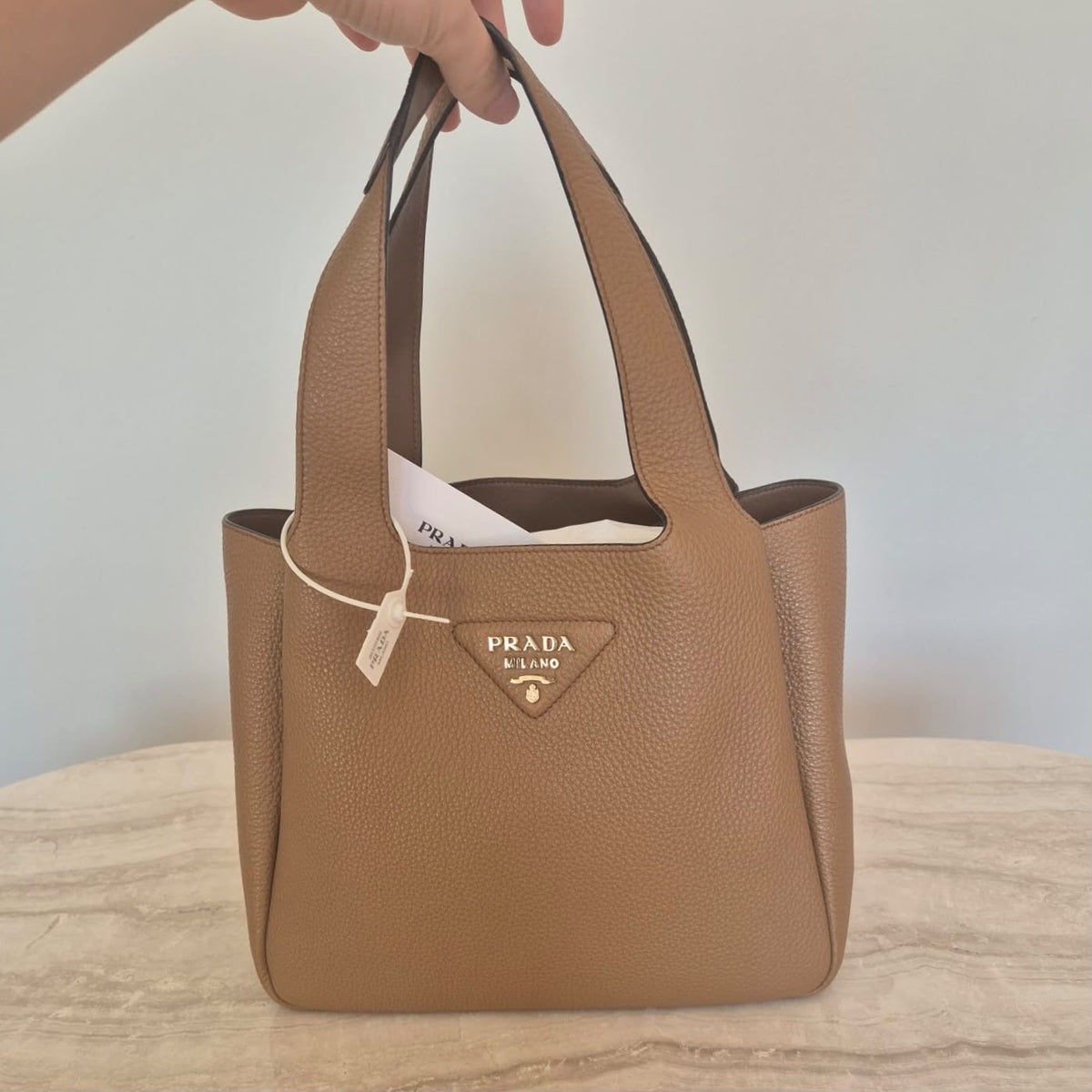 Prada borsa Liaison small marrone