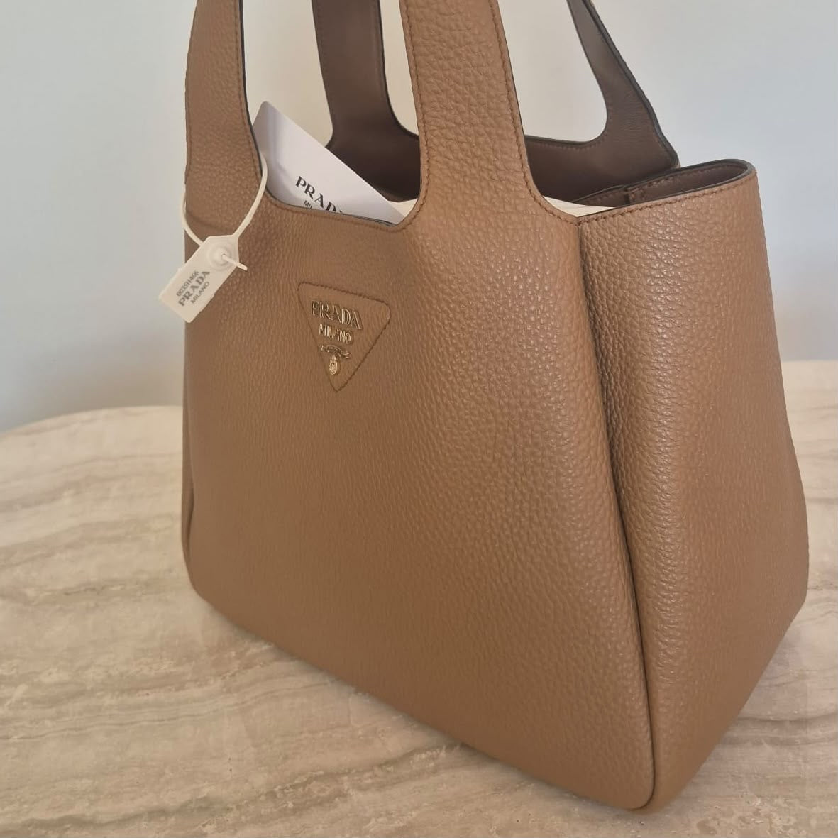 Prada borsa Liaison small marrone