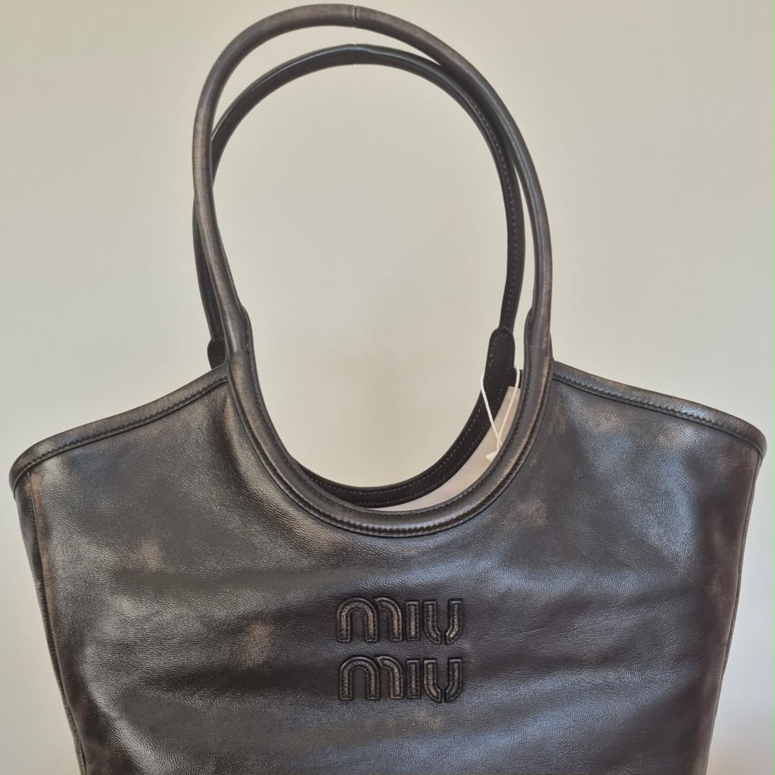 Miu Miu Tote Ivy in pelle marrone