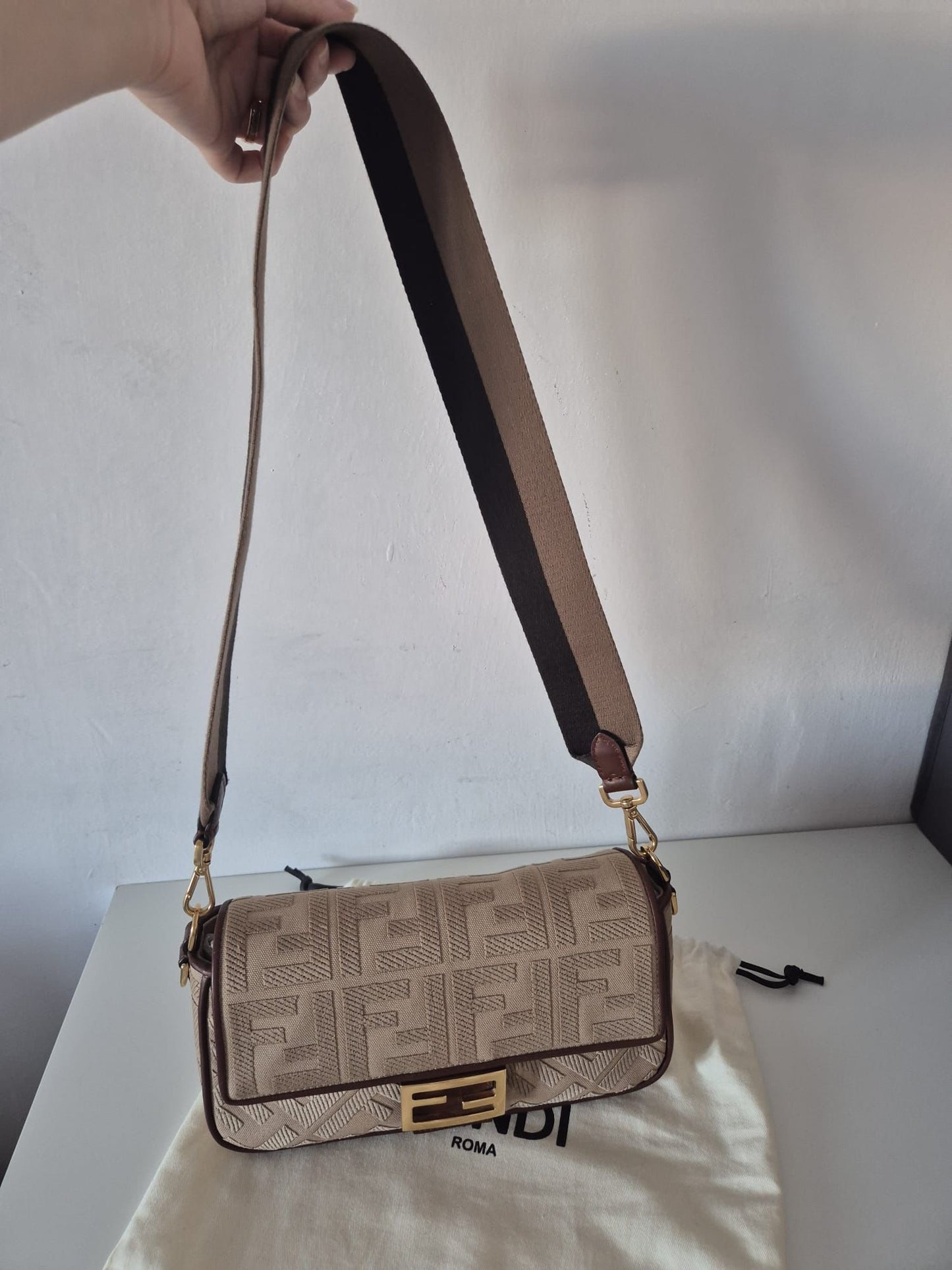 Fendi baguette in pelle marrone