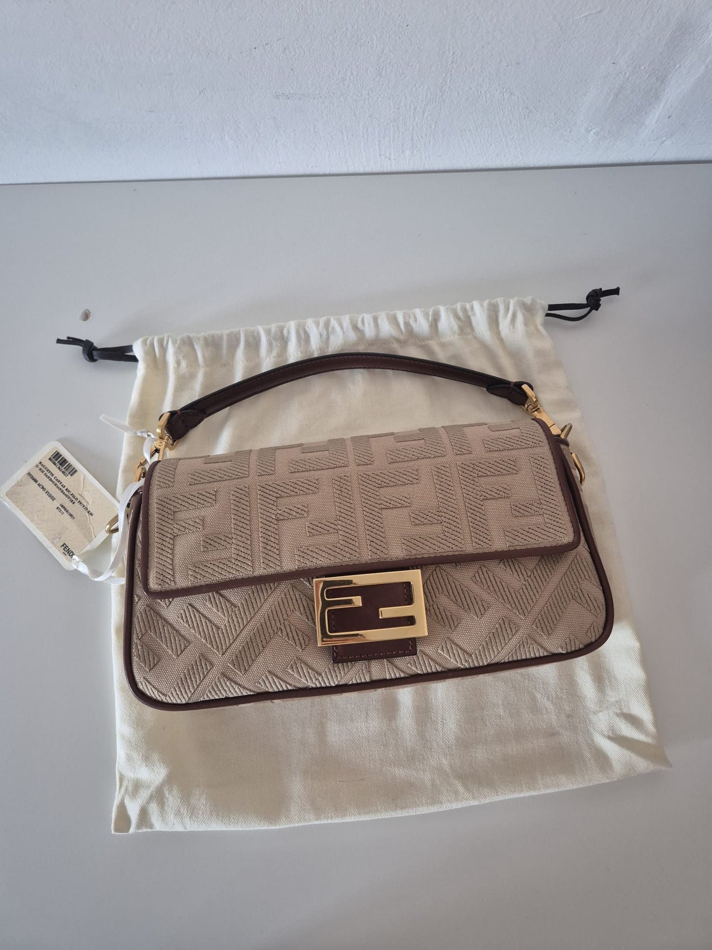 Fendi baguette in pelle marrone