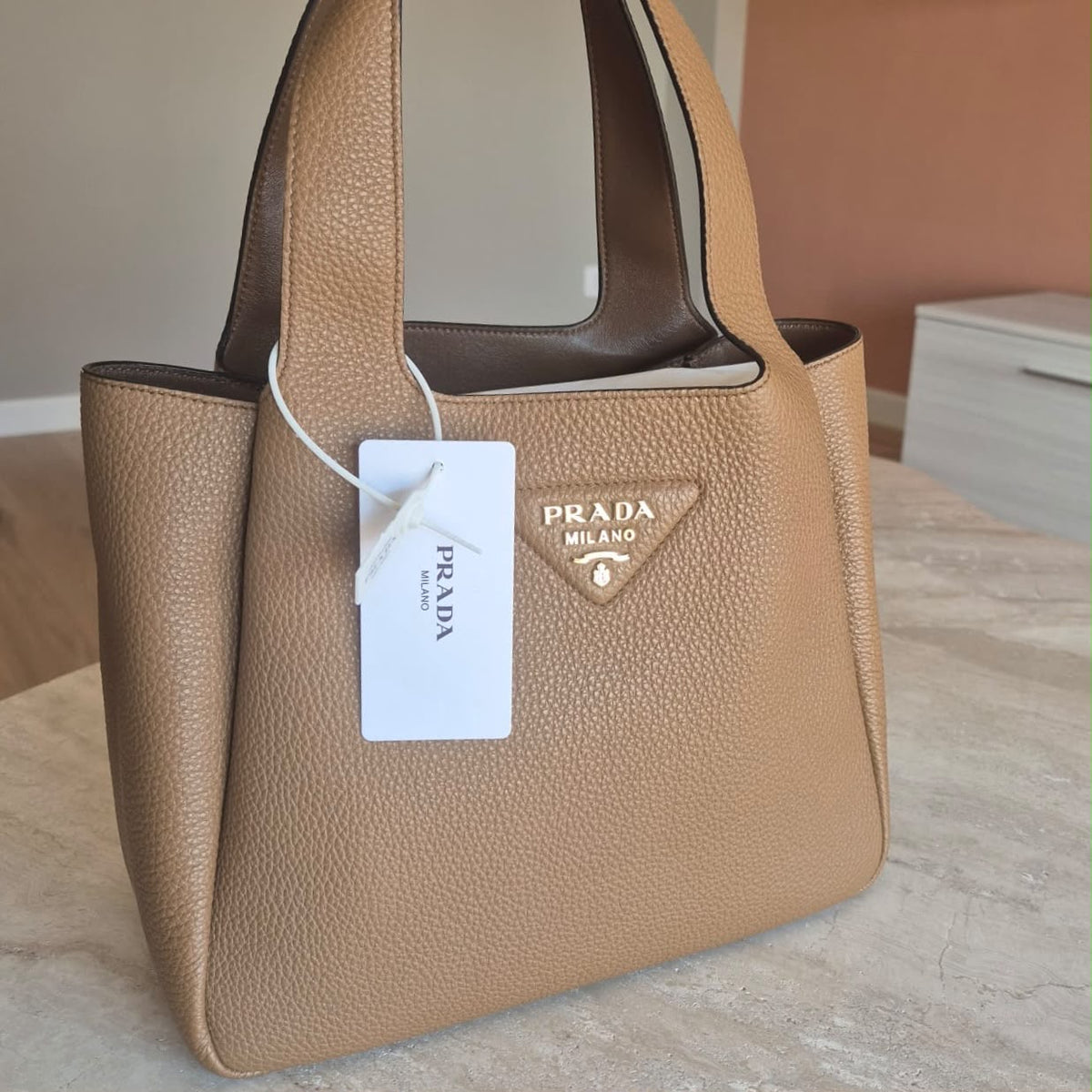 Prada borsa Liaison small marrone