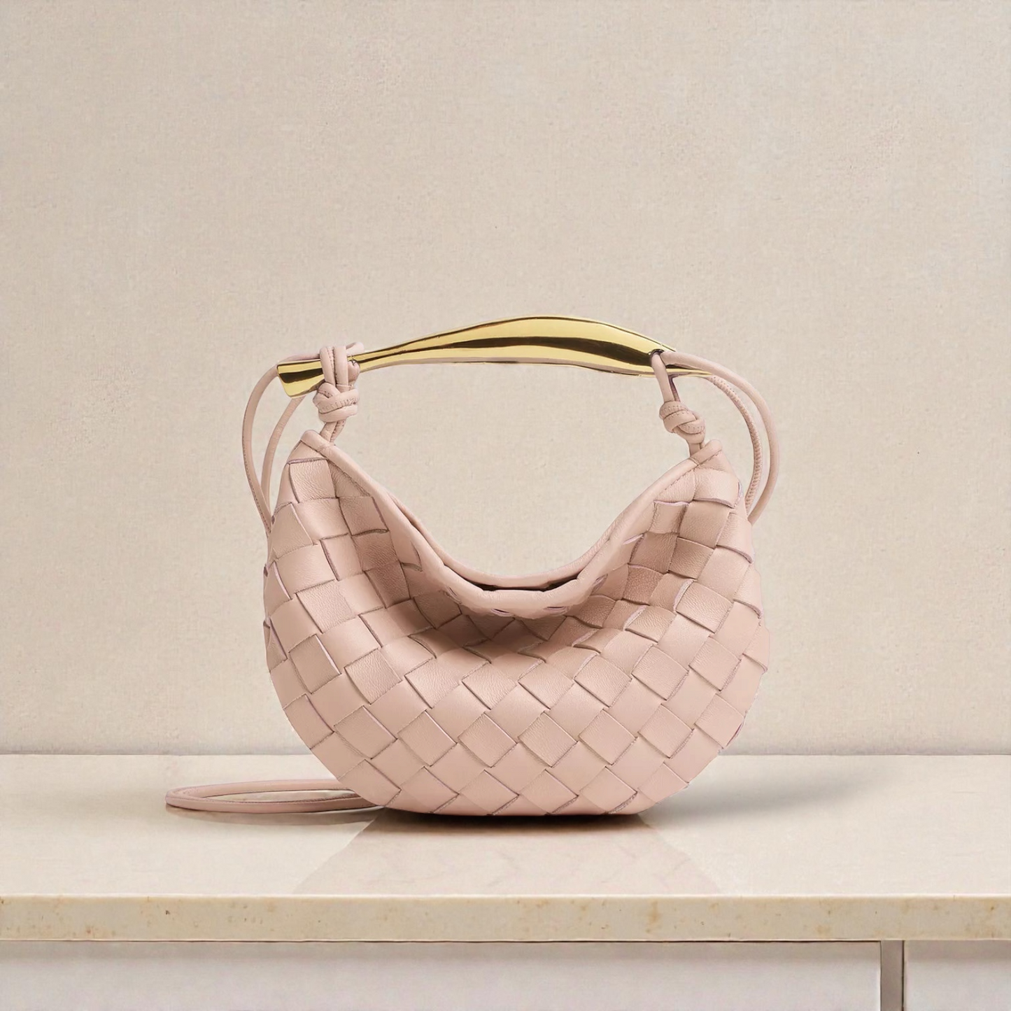 Bottega Veneta Baby Sardine Intrecciato Rosa Cipria