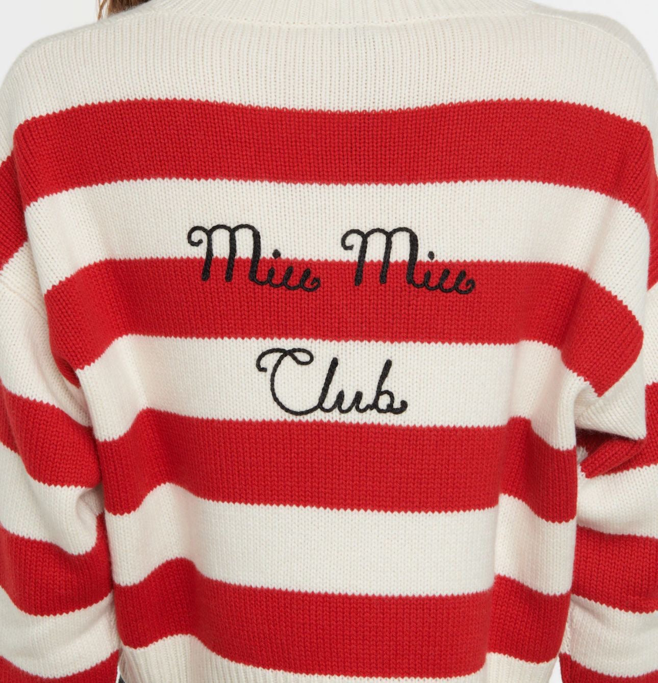 Miu Miu in cashmere a righe Bianco&Rosso