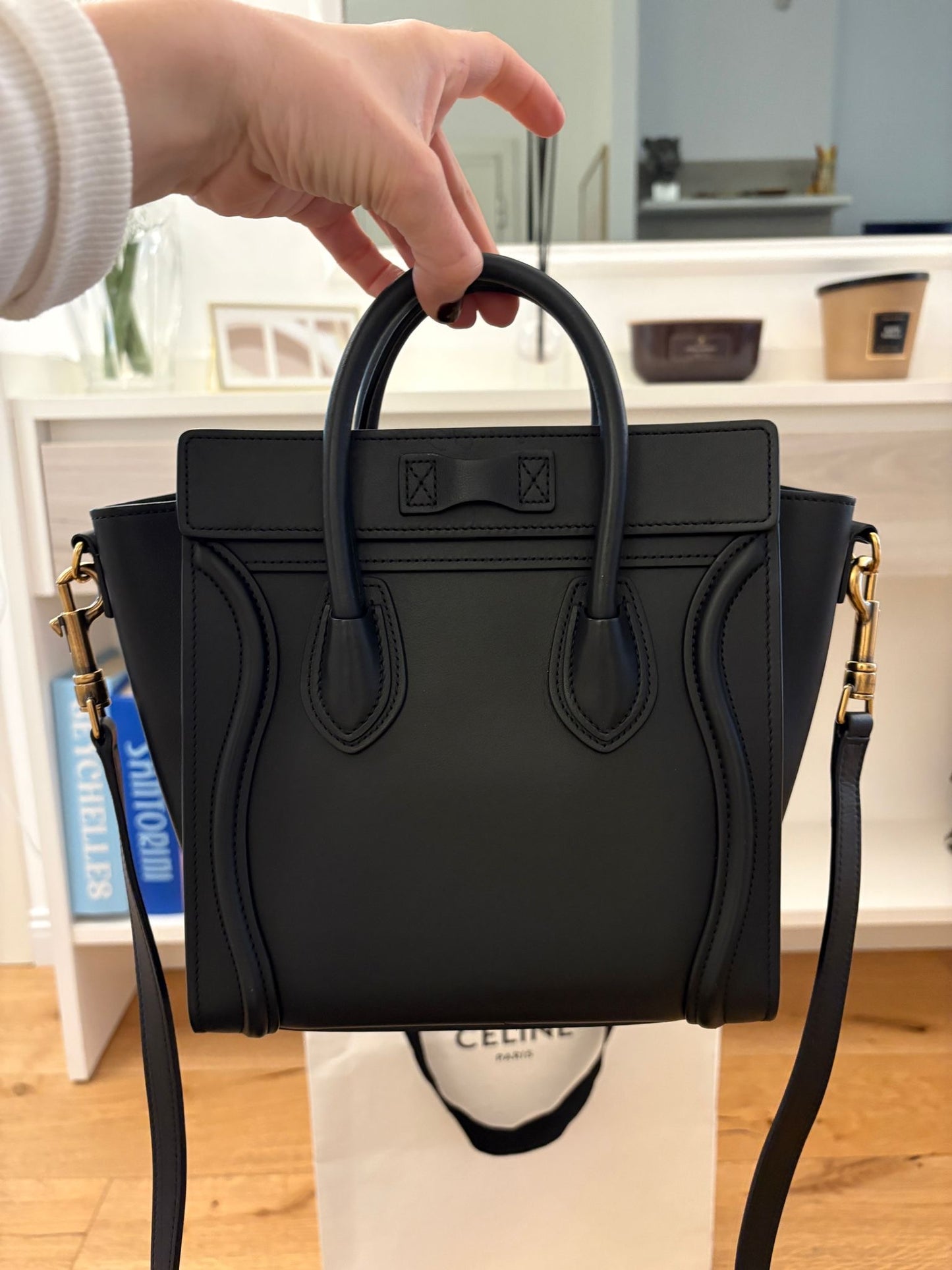 Céline Tote bag in pelle nera