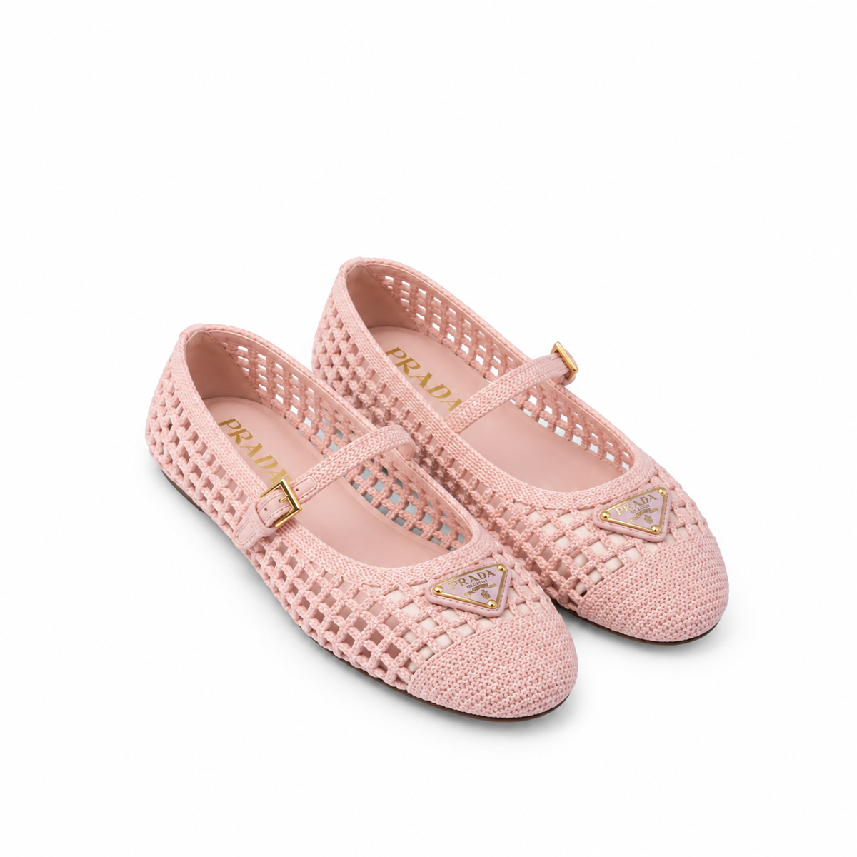 Prada ballerine rosa in crochet