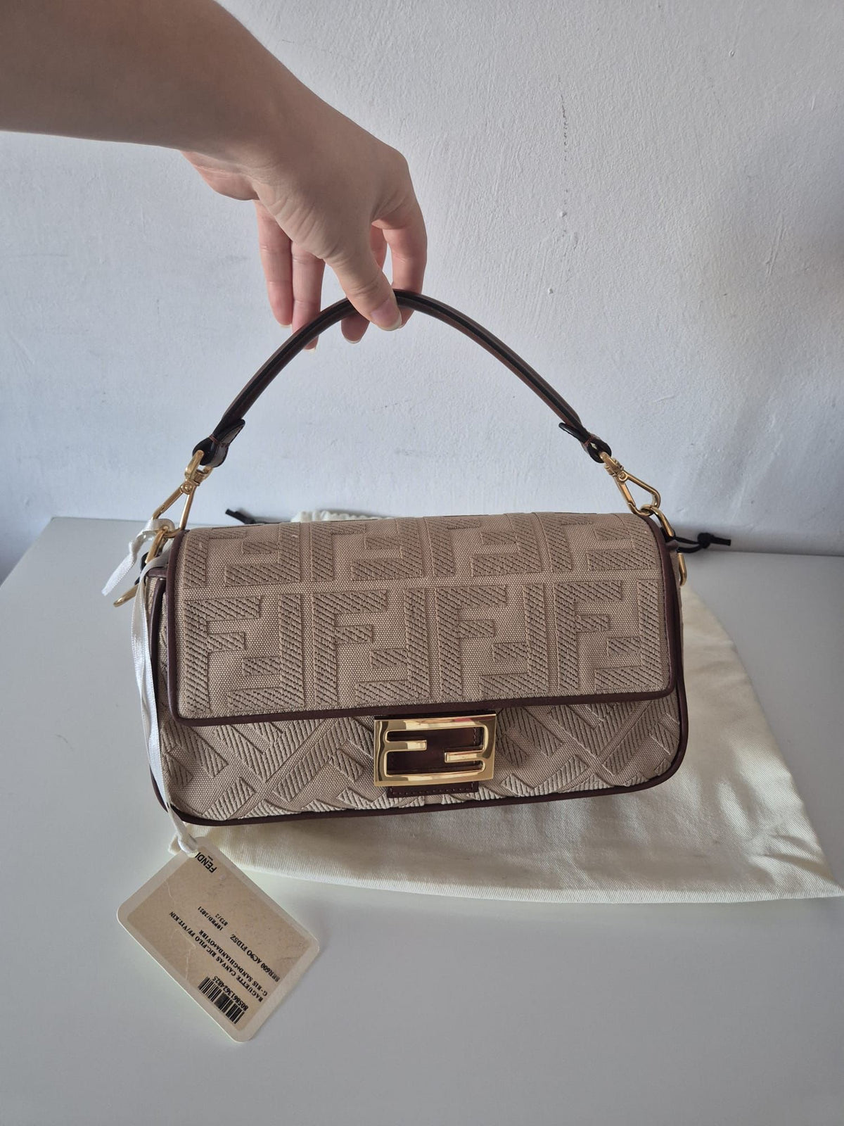 Fendi baguette in pelle marrone
