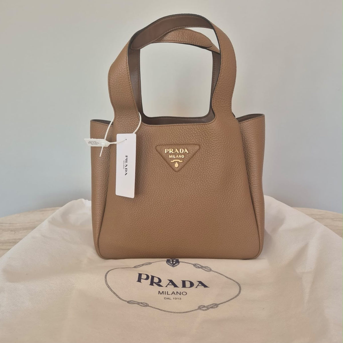 Prada borsa Liaison small marrone