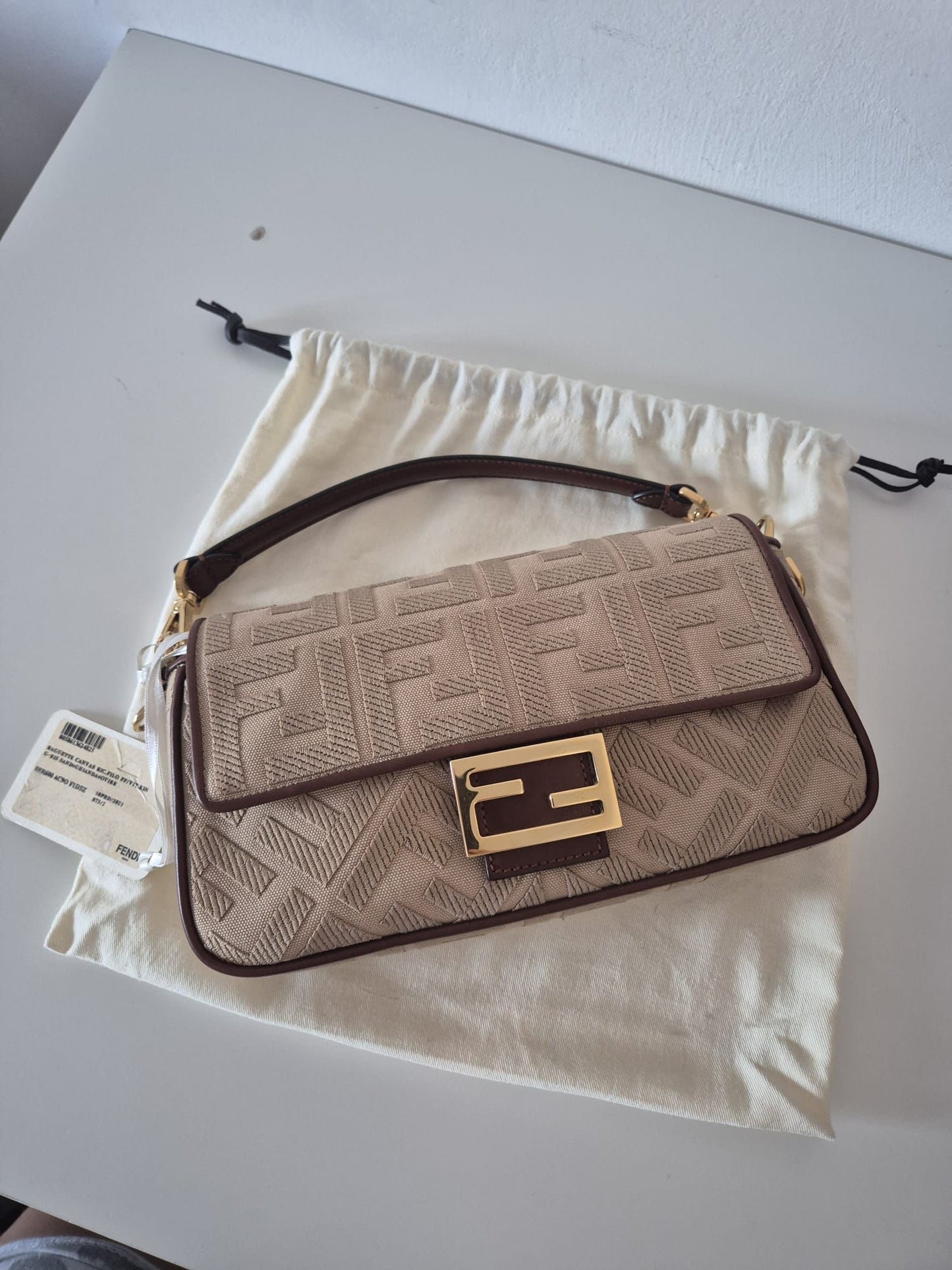 Fendi baguette in pelle marrone