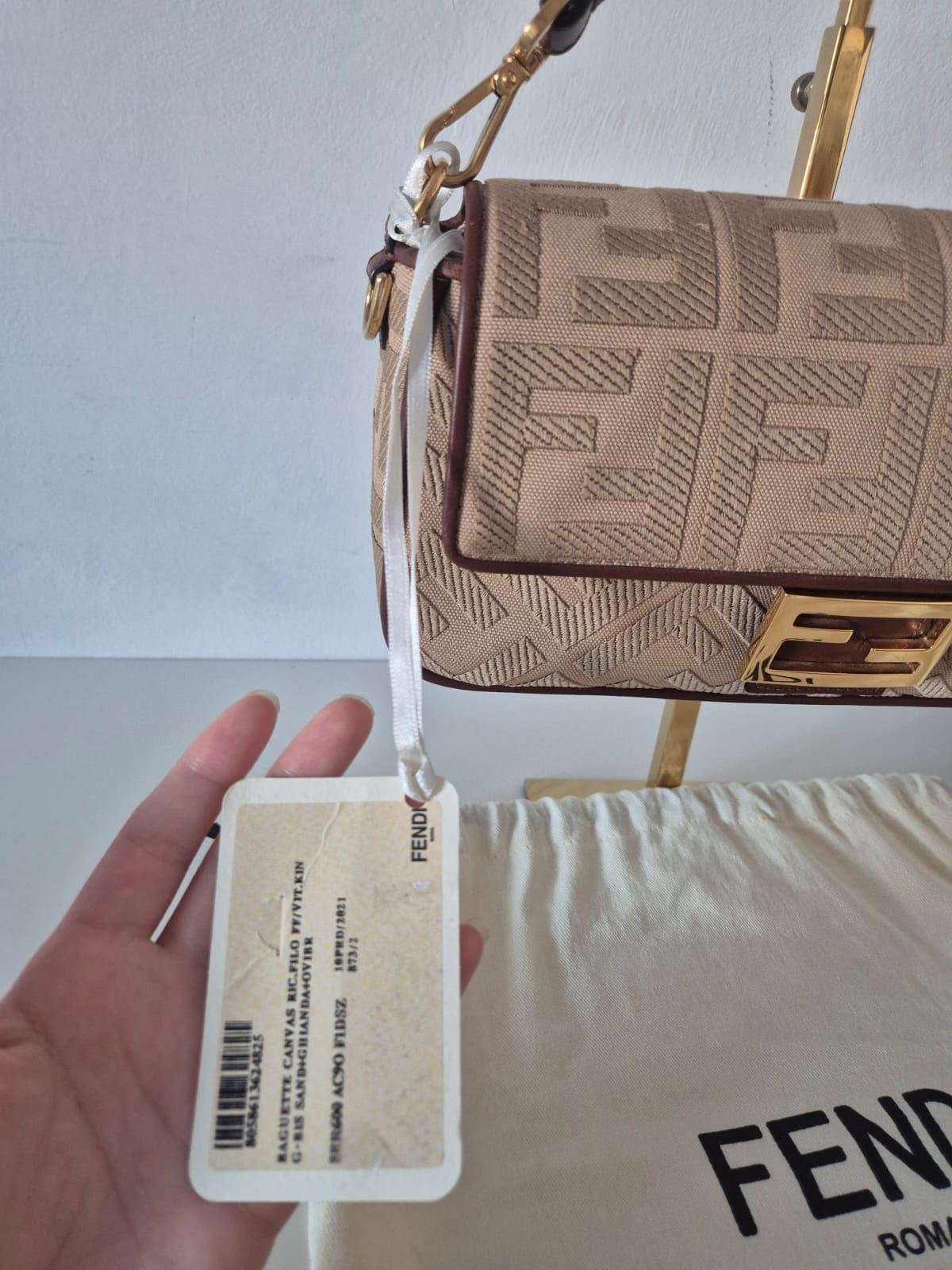 Fendi baguette in pelle marrone