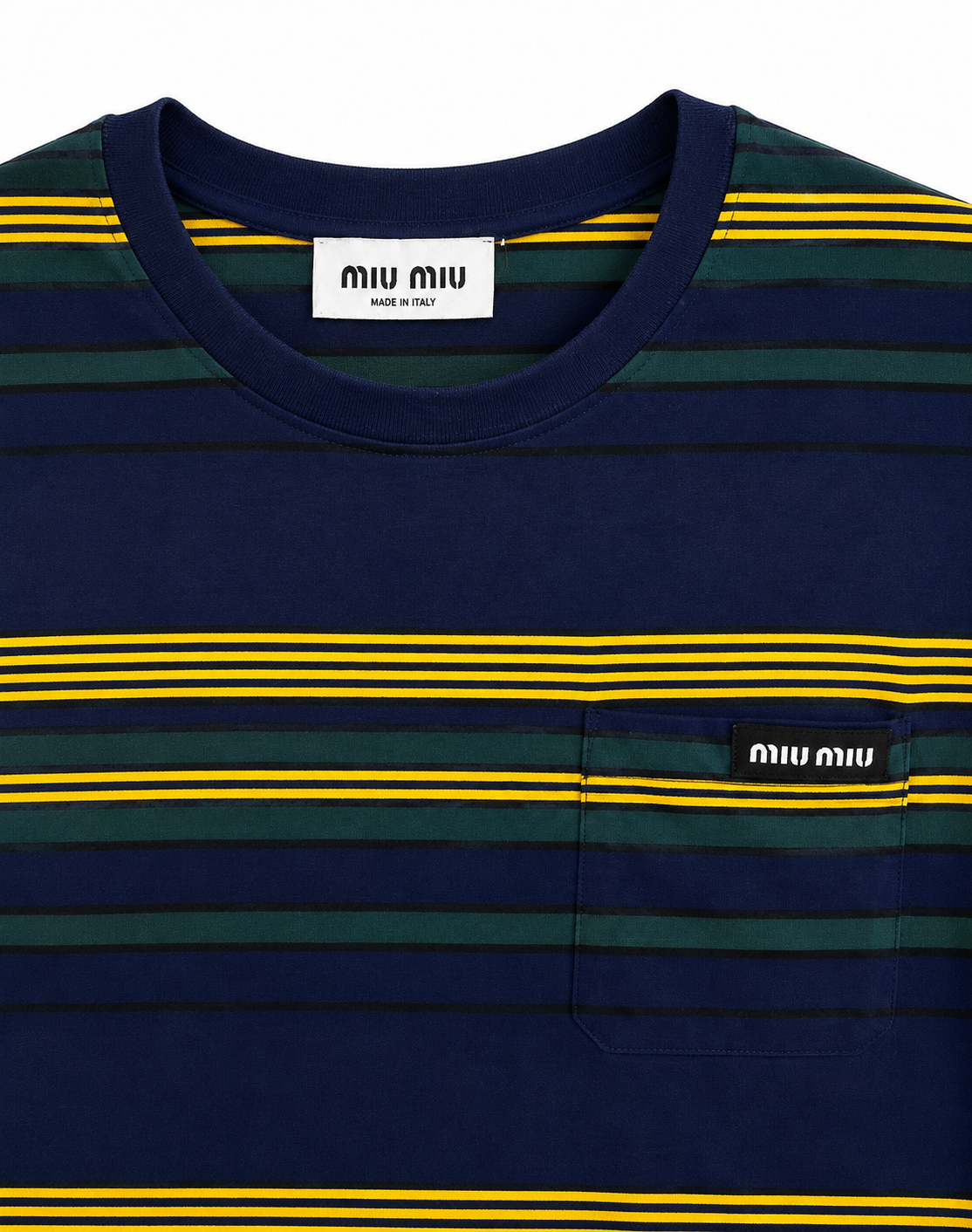 Miu Miu T-shirt blu navy a righe