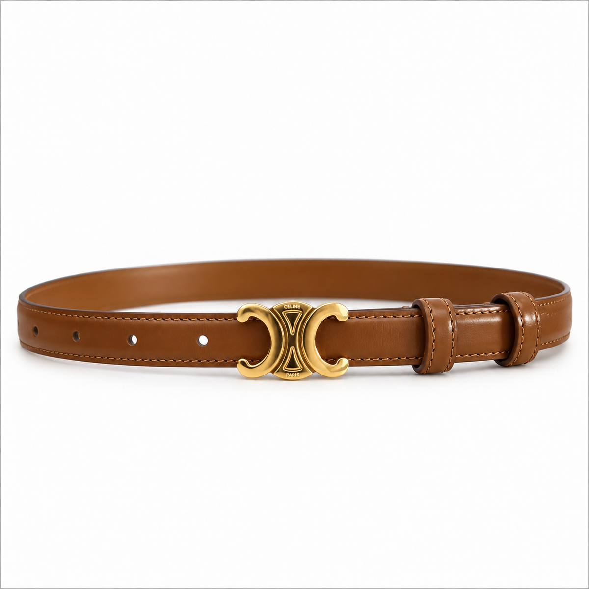 Celine cintura 25 mm in pelle Marrone