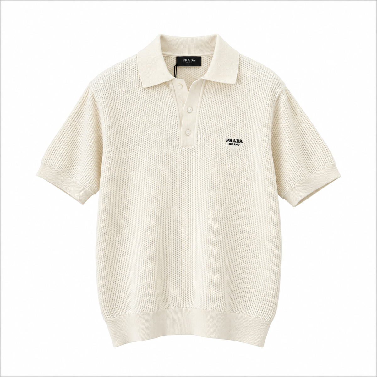Prada polo in maglia - color avorio