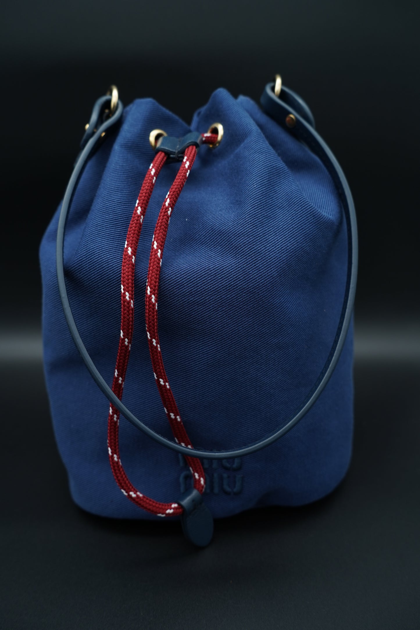 Miu Miu secchiello in canvas blu