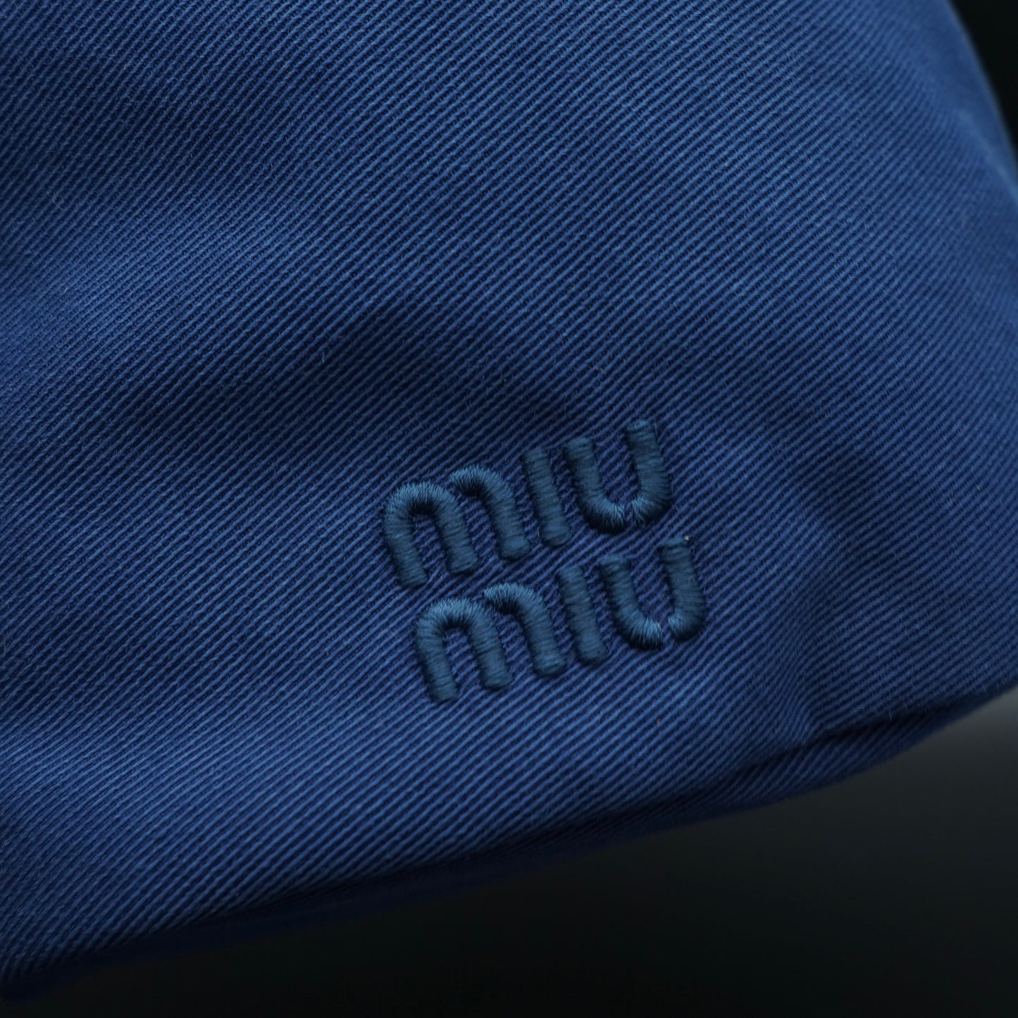 Miu Miu secchiello in canvas blu