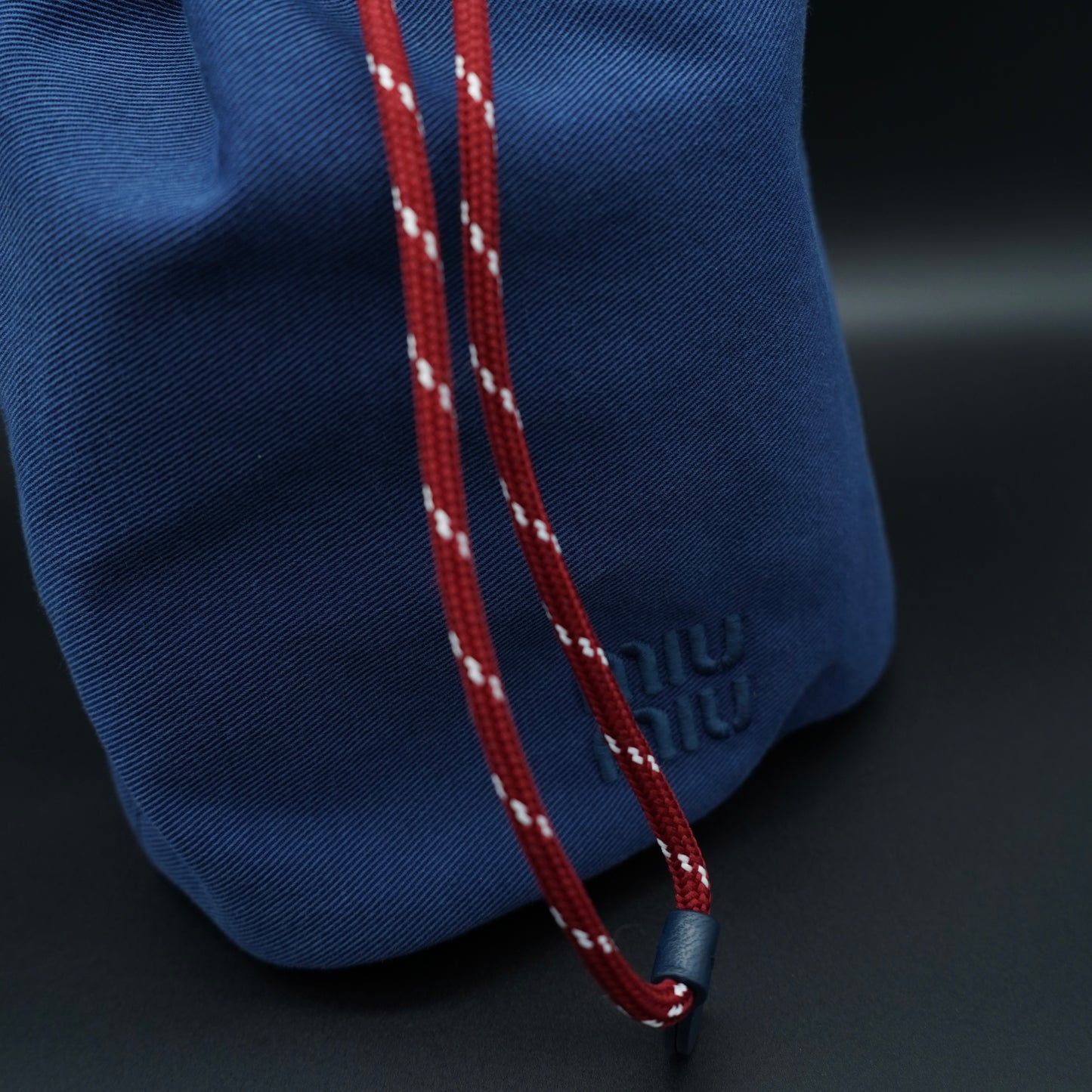 Miu Miu secchiello in canvas blu