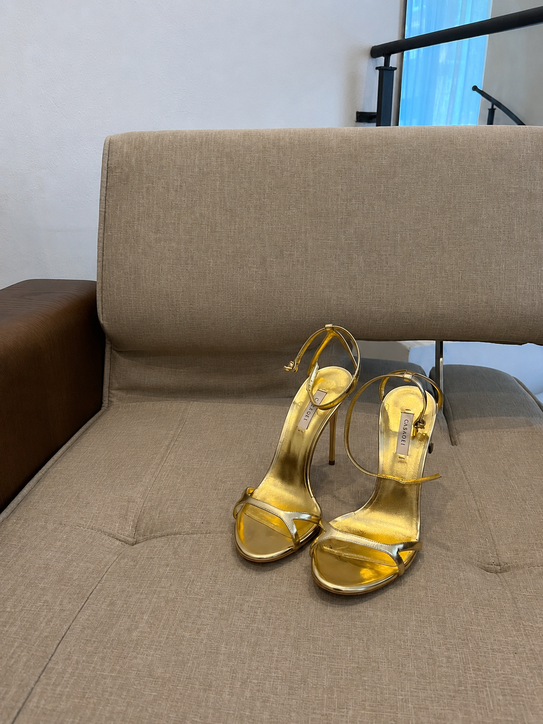 Casadei sandali con tacco color oro