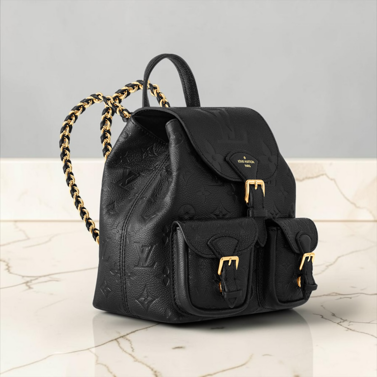 Louis Vuitton Zaino in pelle monogram nero