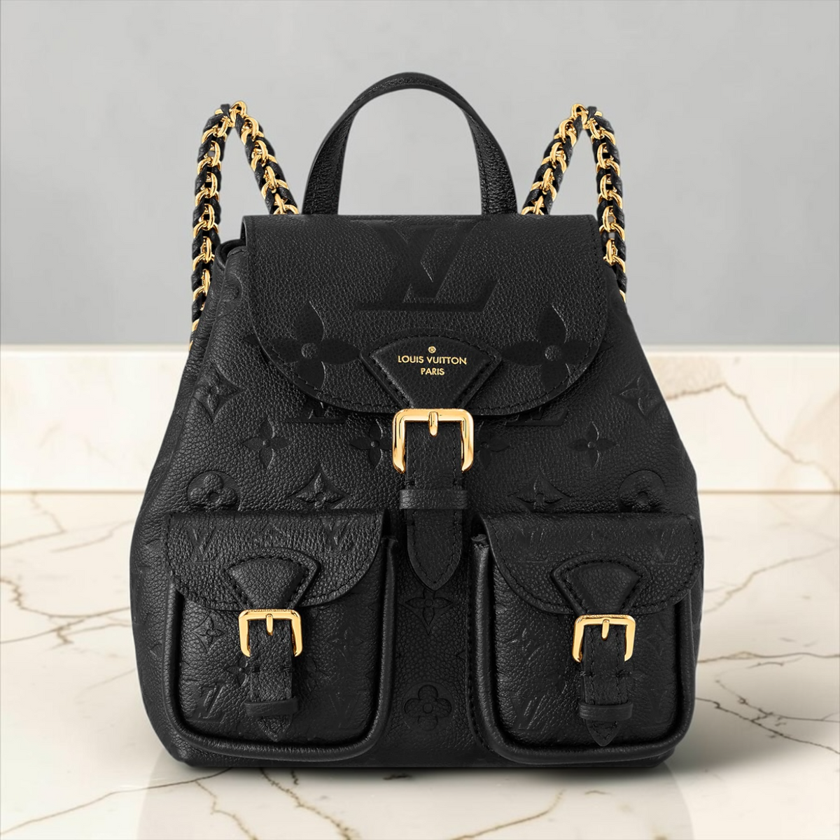 Louis Vuitton Zaino in pelle monogram nero