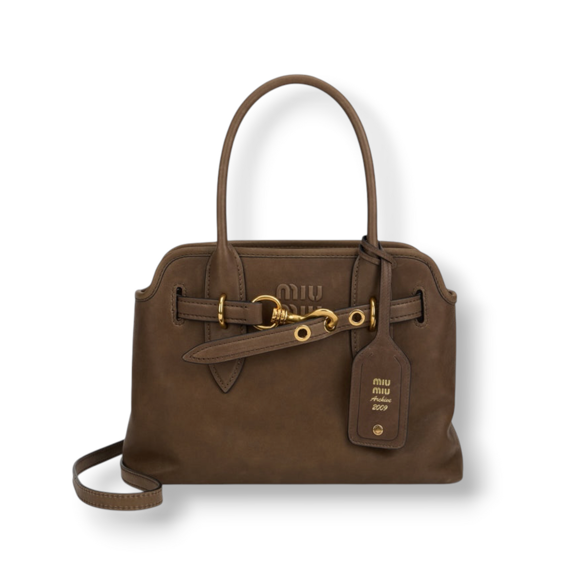 Miu Miu Borsa Aventure in pelle marrone