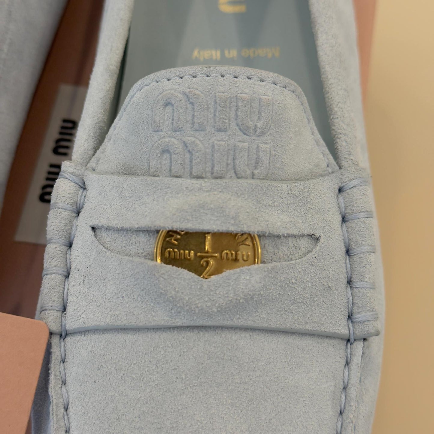 Miu Miu mocassini light blue
