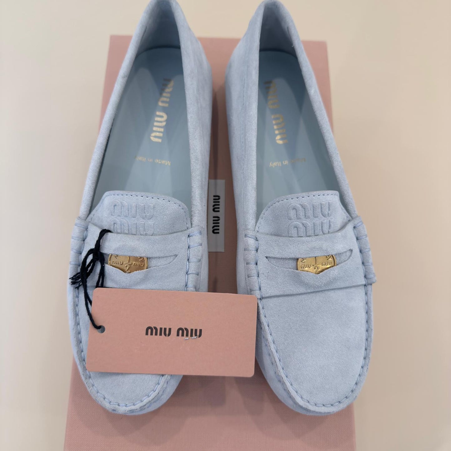 Miu Miu mocassini light blue