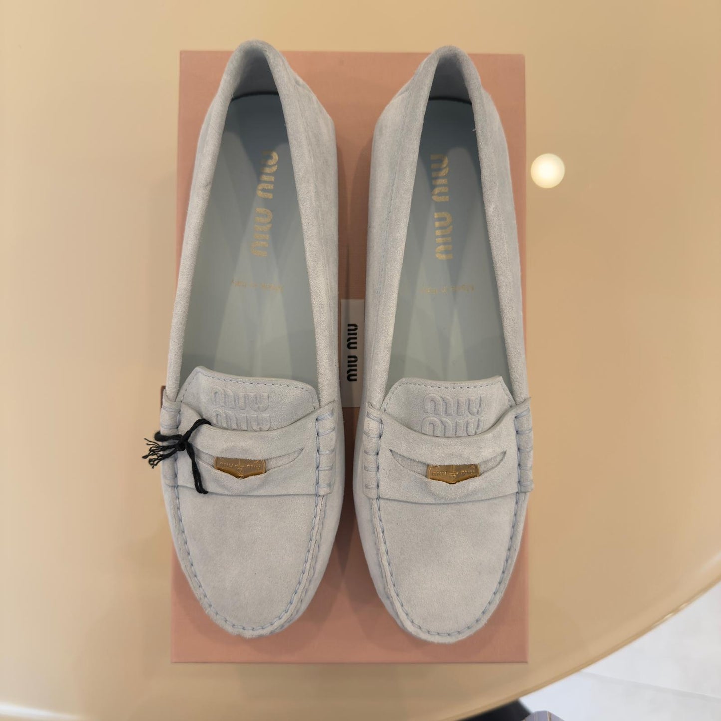 Miu Miu mocassini light blue