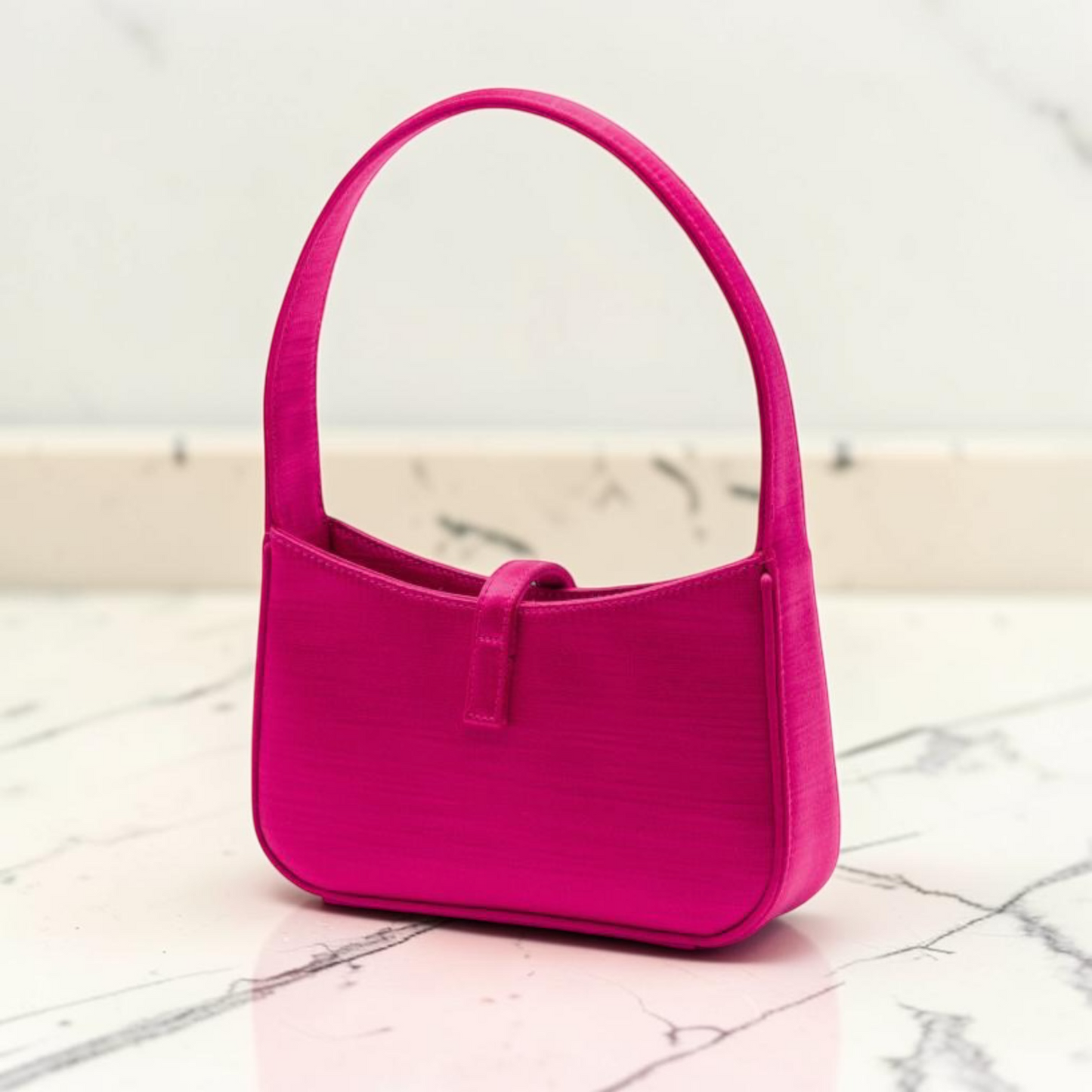Saint Laurent Borsa Le 5 à 7 in Raso di seta rosa