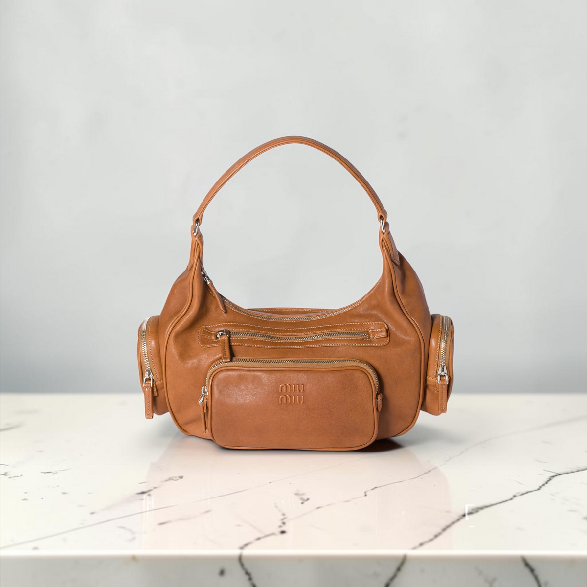 Miu Miu Cargo Bag in nappa - Caramel
