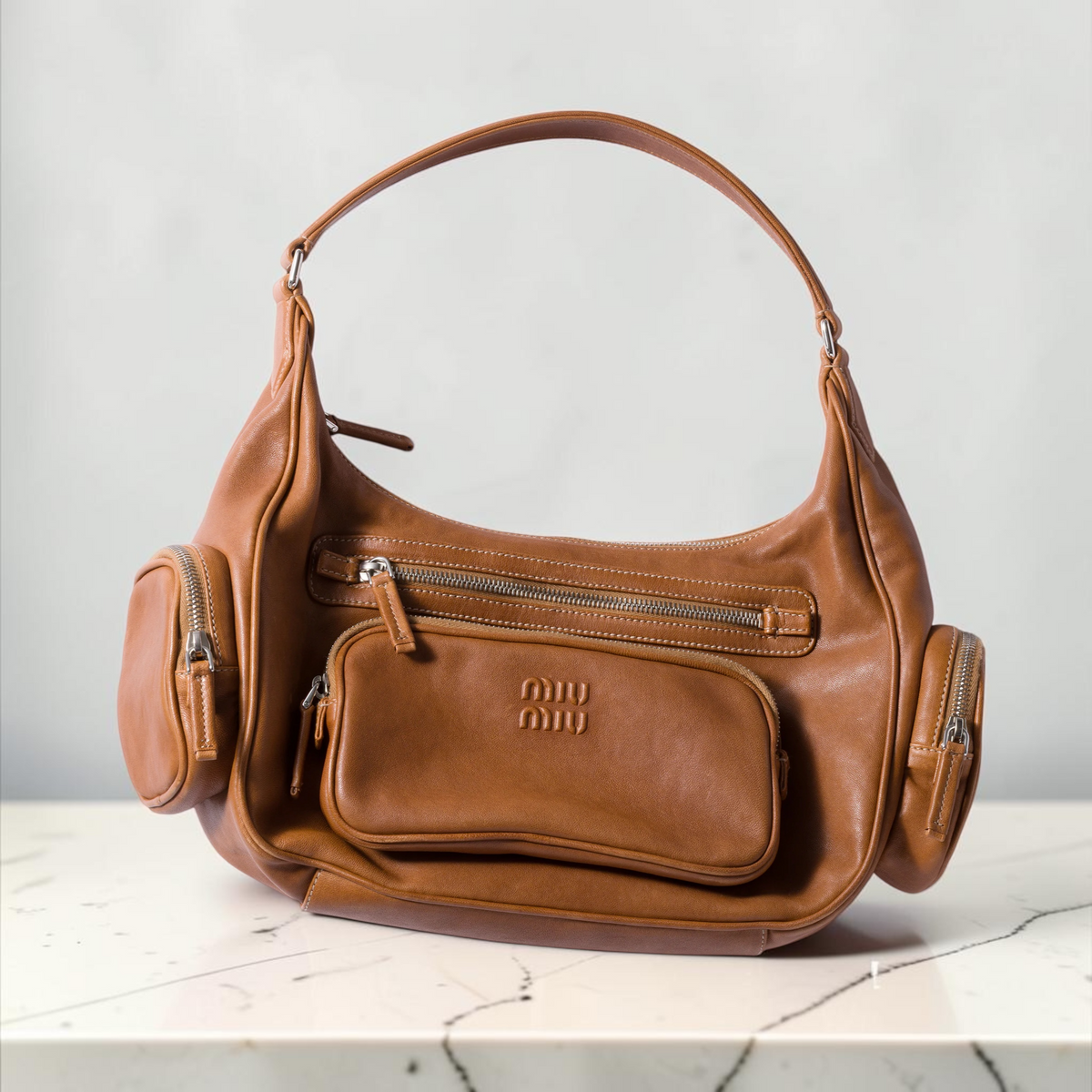 Miu Miu Cargo Bag in nappa - Caramel