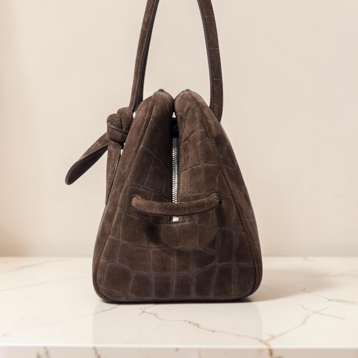 Jacquemus le Turismo in pelle scamosciata marrone