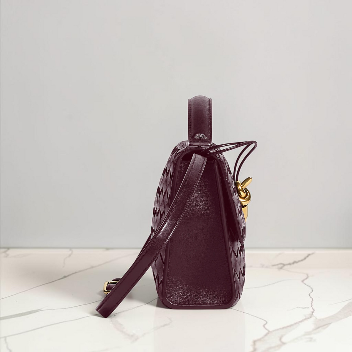 Bottega Veneta Andiamo Clutch 25 - Dark Barolo
