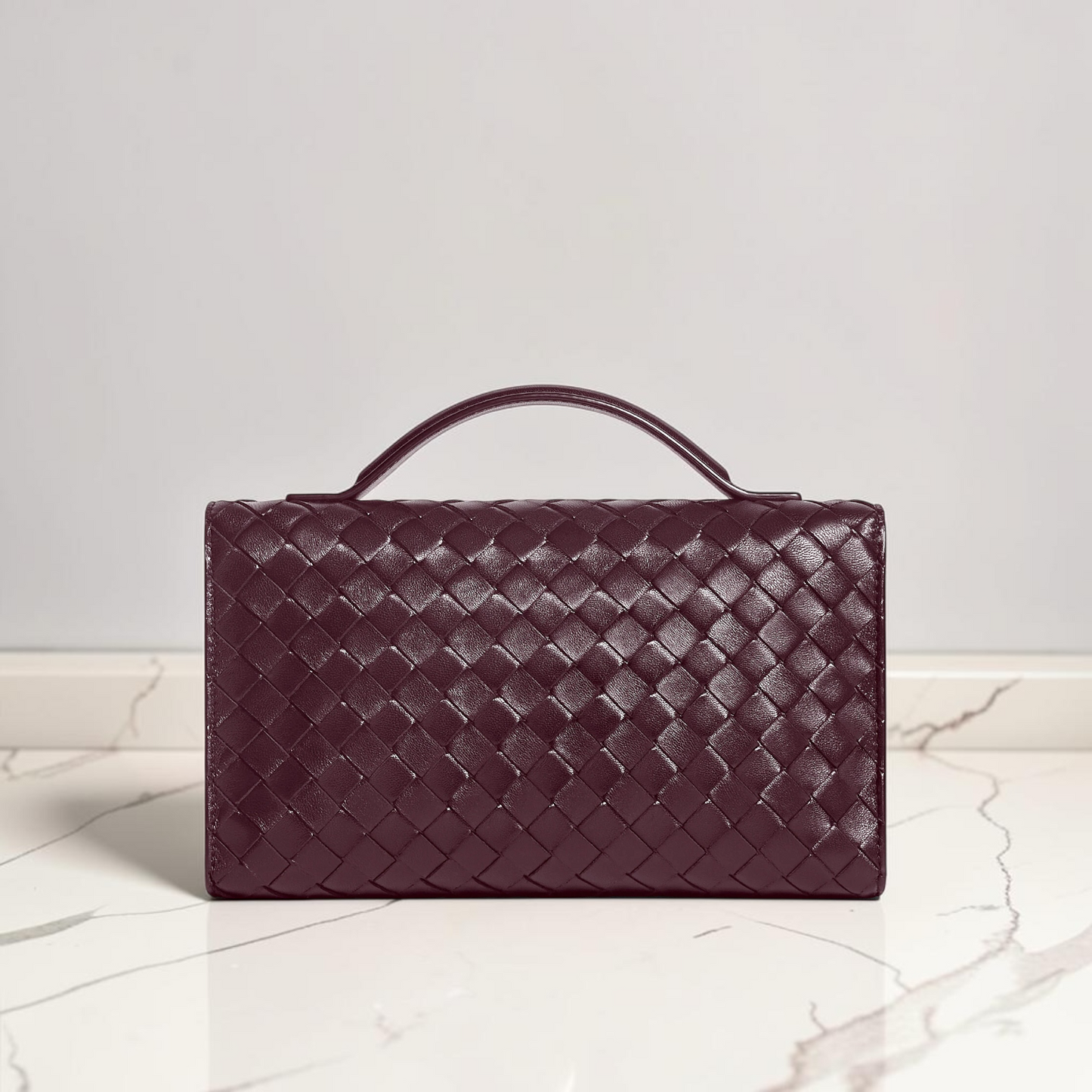 Bottega Veneta Andiamo Clutch 25 - Dark Barolo