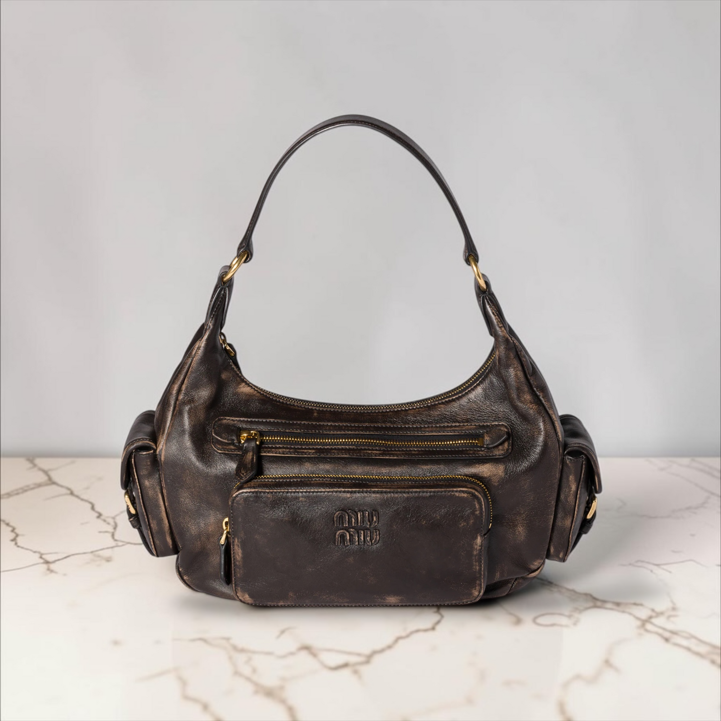Miu Miu Cargo Bag in nappa - Marrone