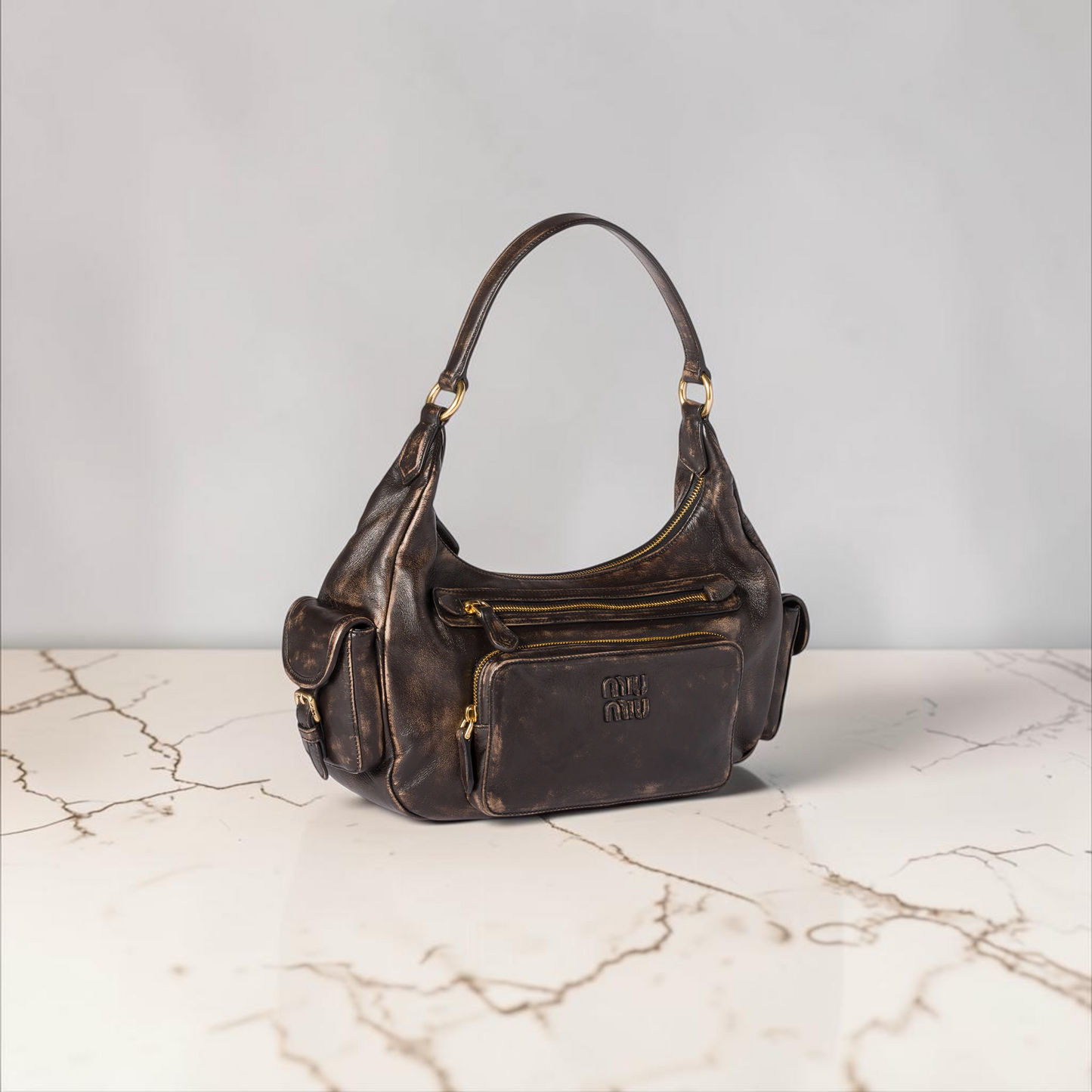 Miu Miu Cargo Bag in nappa - Marrone