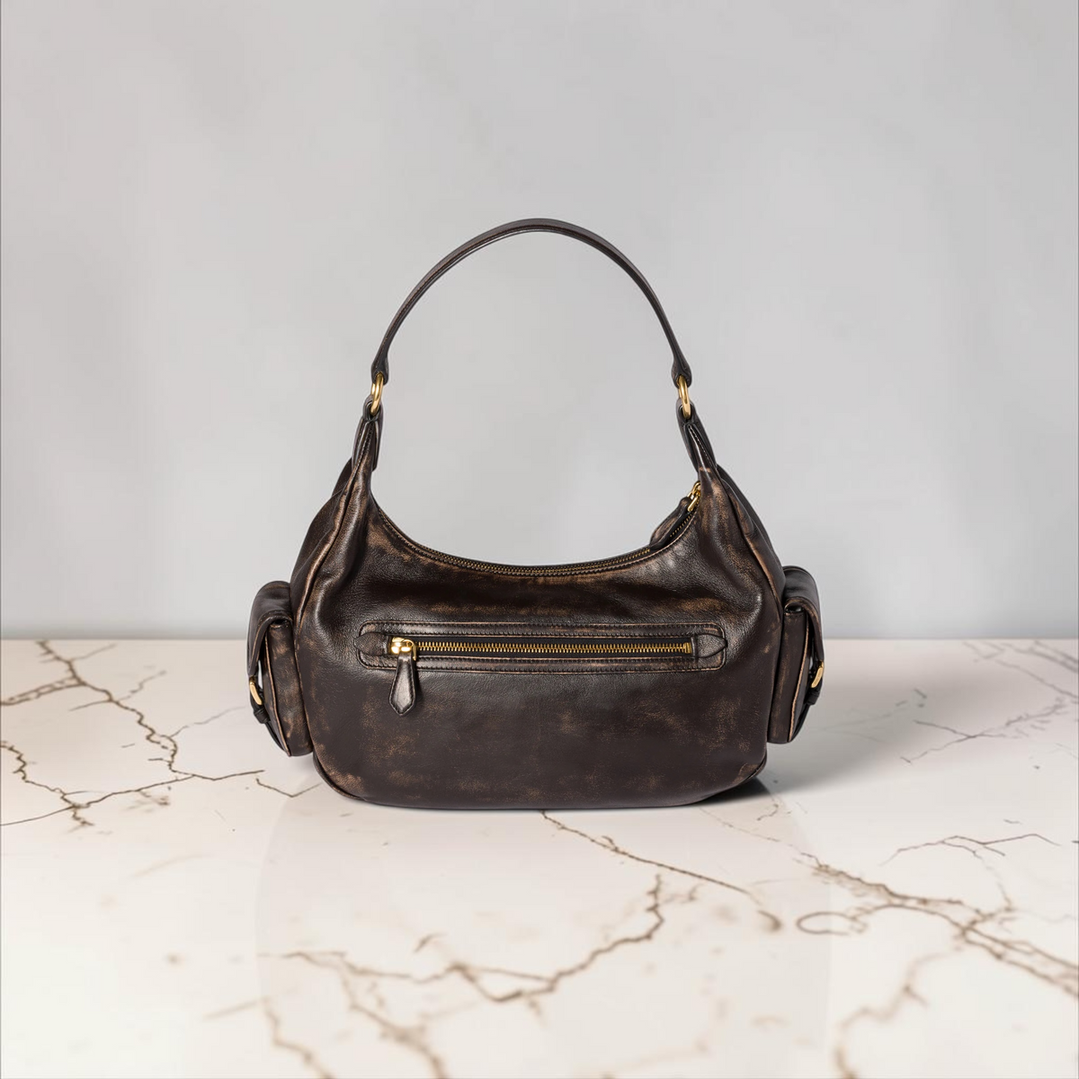 Miu Miu Cargo Bag in nappa - Marrone