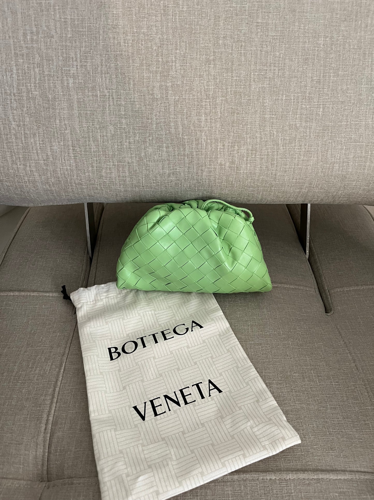 Bottega Veneta Mini Pouch Intrecciata verde lime