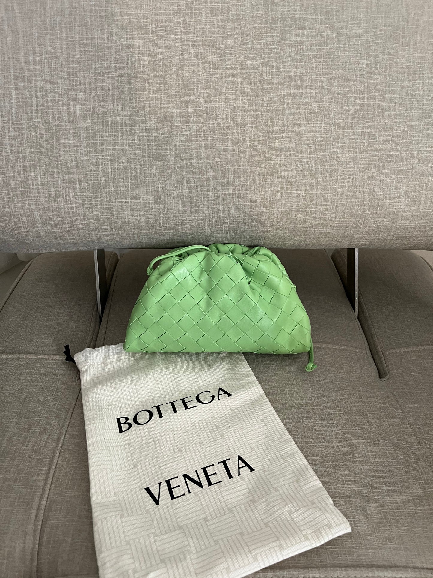 Bottega Veneta Mini Pouch Intrecciata verde lime